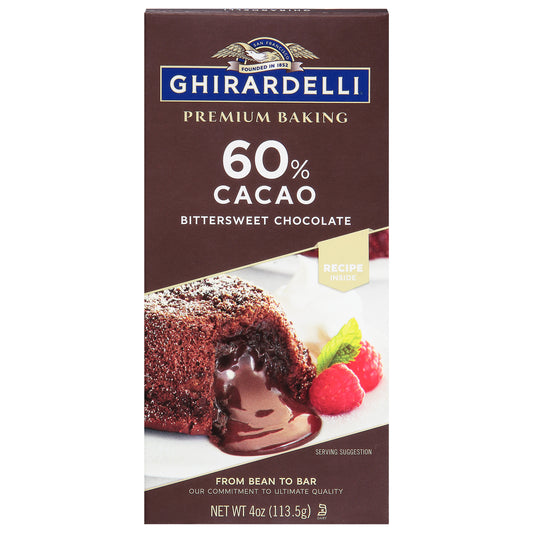 Ghirardelli Chocolate Baking Bar 60 Bittersweet 4 oz (Pack Of 12)