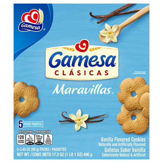 Gamesa Cookie Maravillas Vanilla 17.2 oz (Pack Of 8)