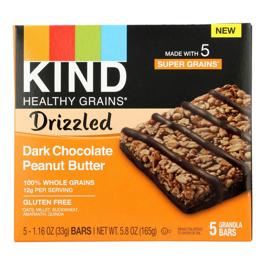 Kind Bar Drizzled Dark Chocolate Peanut Butter Gluten Free 1.16oz, 5 Per Pack (8 Packs Total)