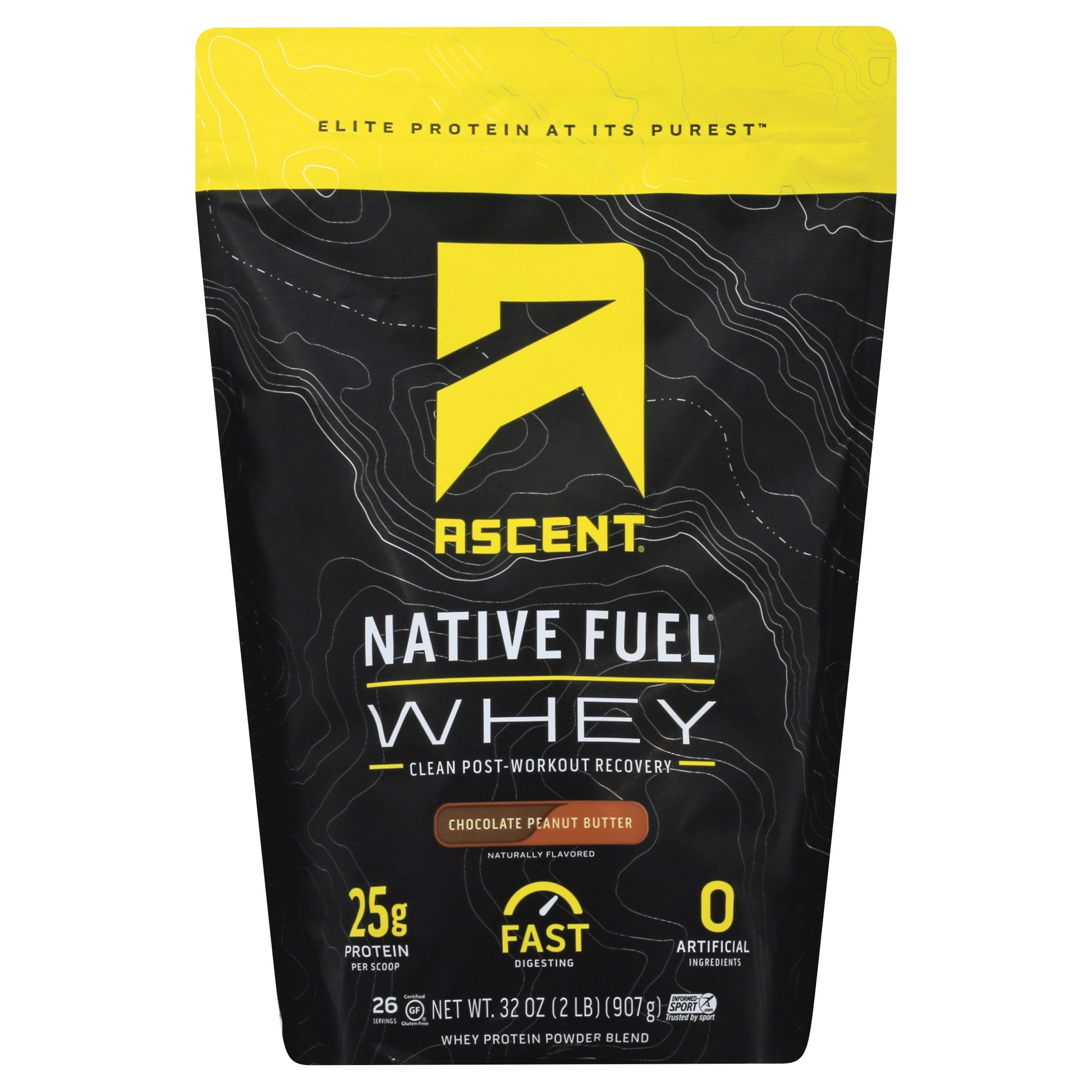 Ascent Whey Protein Native Chocolate Peanut Butter 2 Lb