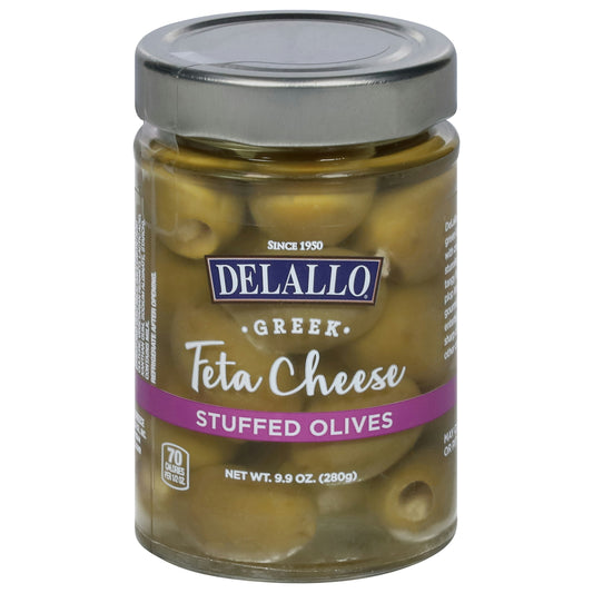 Delallo Olive Feta Stuffed 9.9 Oz Pack of 6
