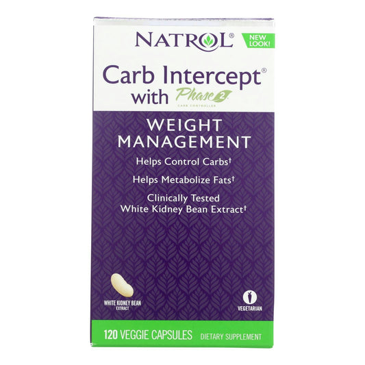 Natrol White Kidney Bean Carb Intercept 120 Cp Pack of 1