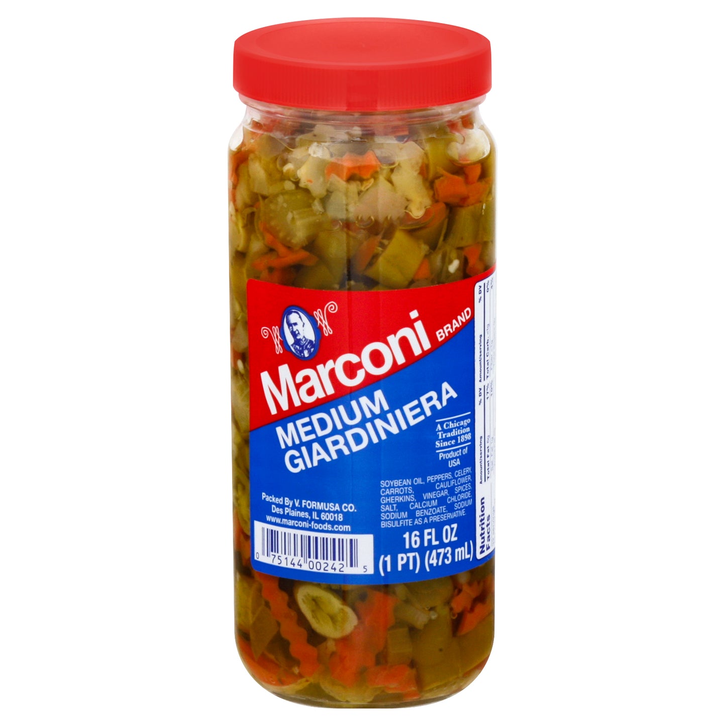 Marconi Giardiniera Medium 16 Oz (Pack Of 12)