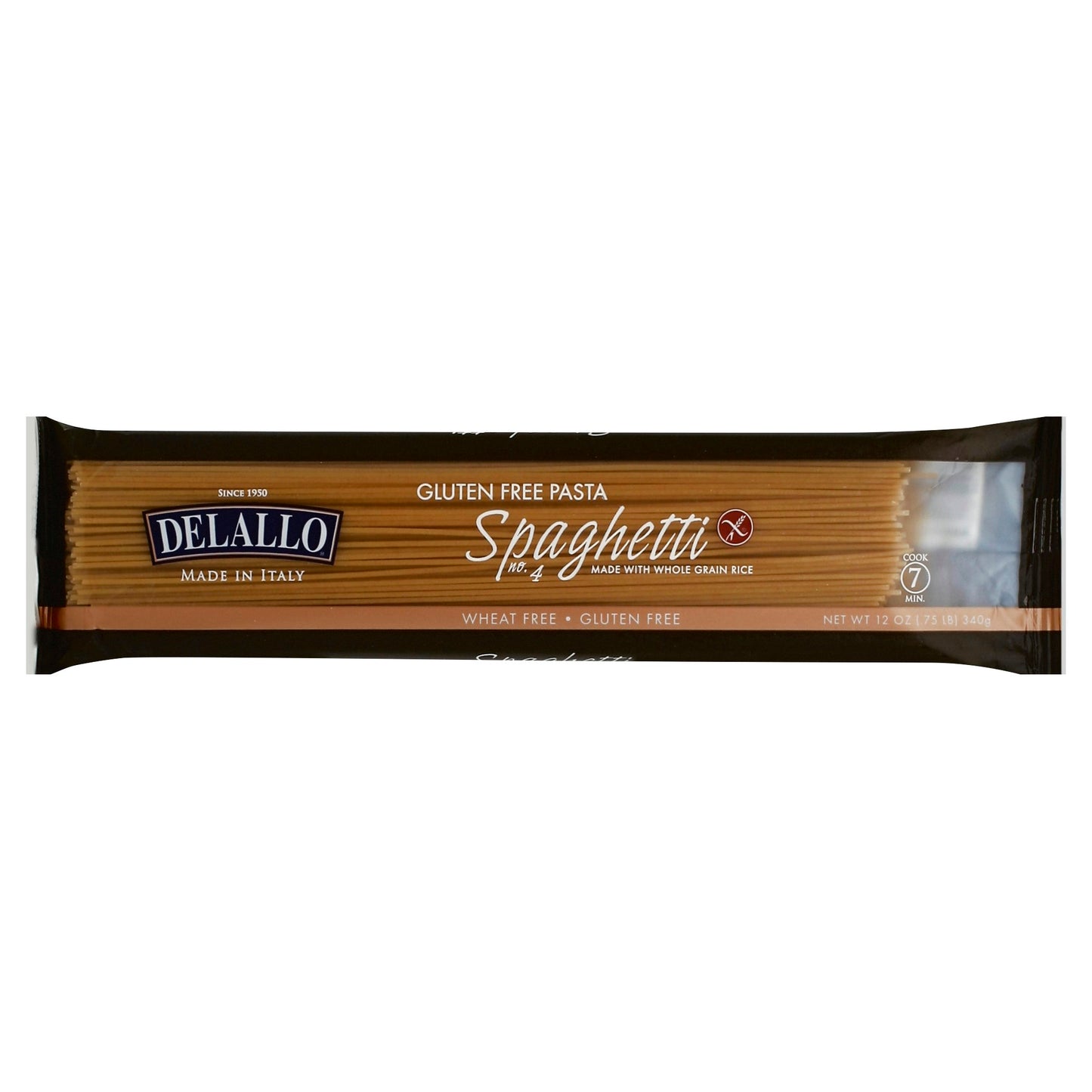 Delallo Pasta Gluten Free Whole Grain Rice Spaghetti 12 Oz Pack of 12