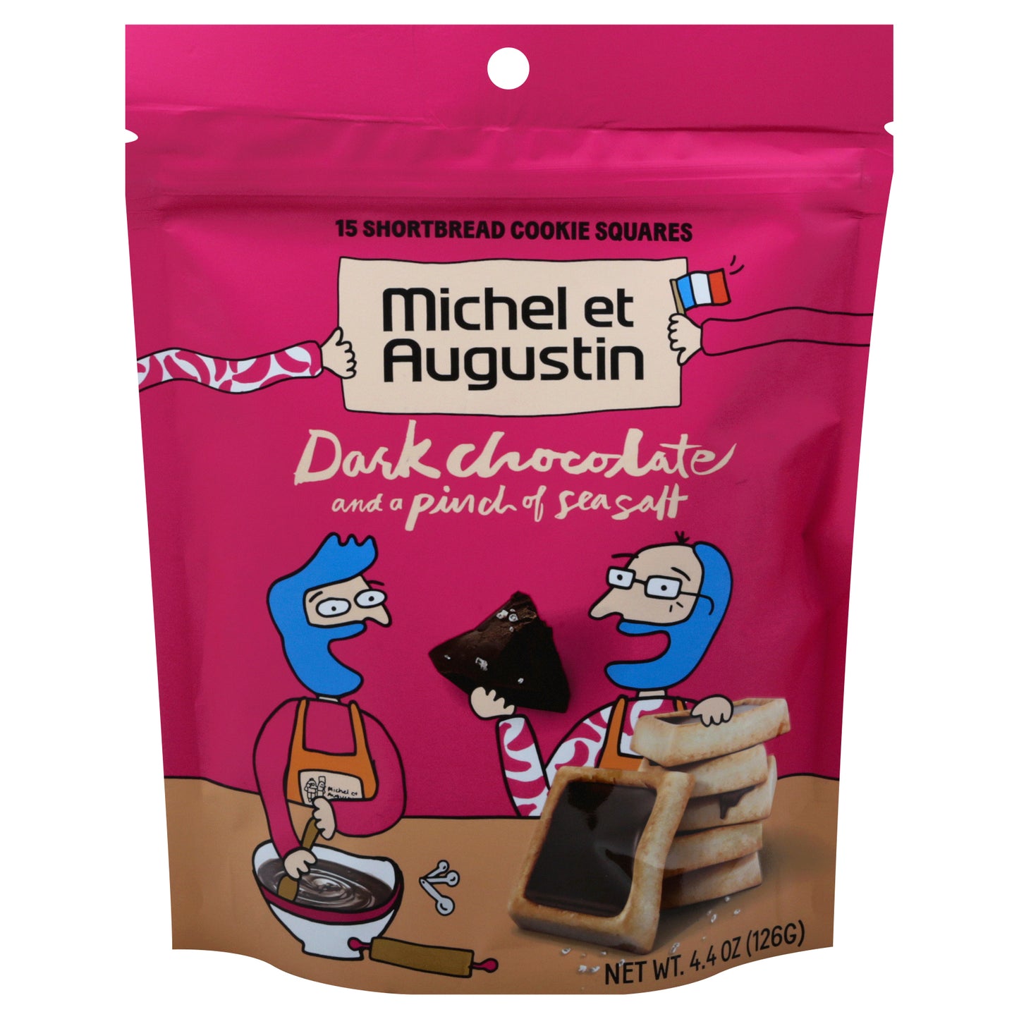 Michel Et Augustin Cookie Dark Chocolate Peach 4.4 oz (Pack Of 6)