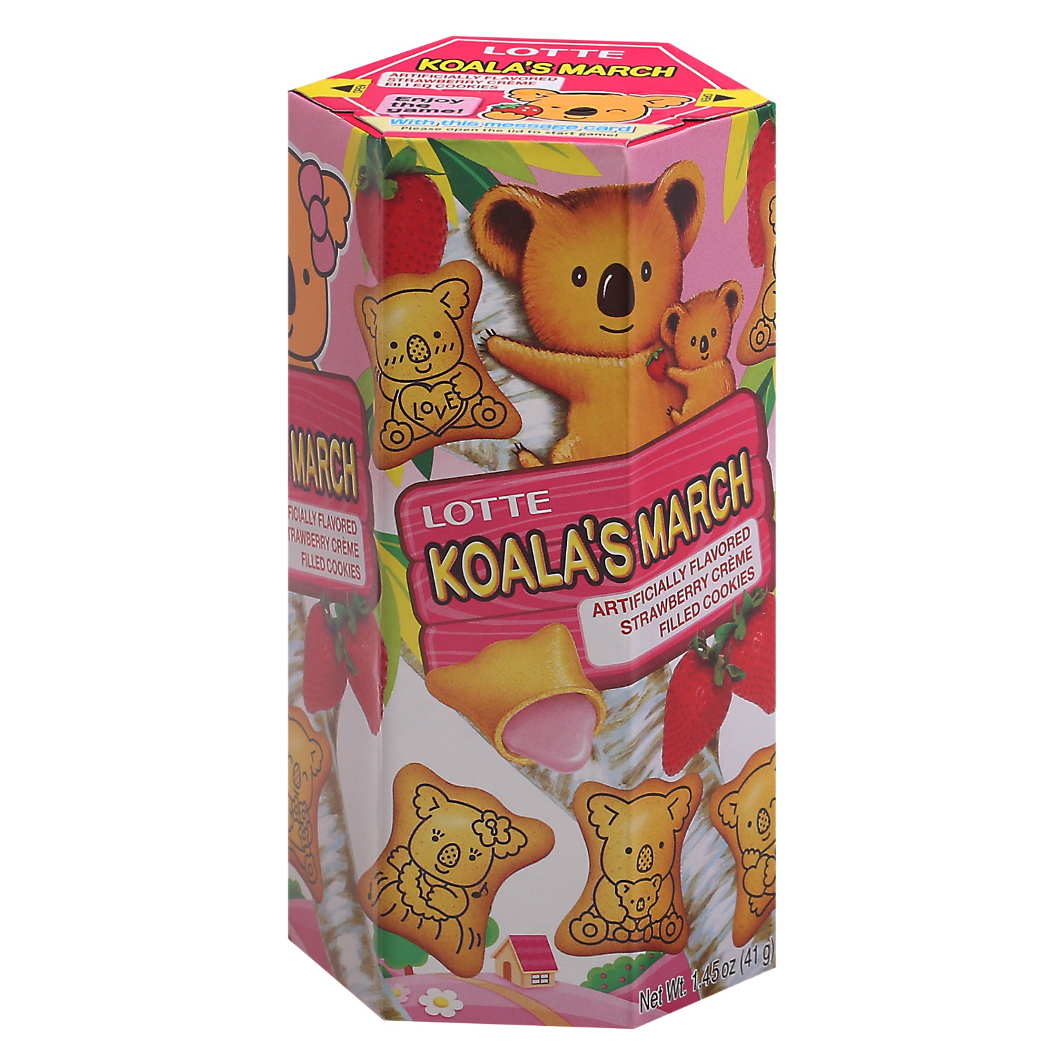 Lotte Cookies Koala Strawberry 1.45 oz (Pack Of 6)