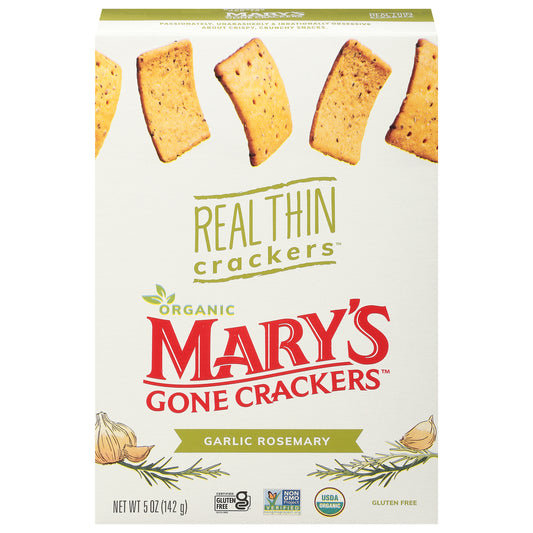 Marys Gone Crackers Cracker Thin Garlic Rosemary Gluten Free 5 oz (Pack Of 6)