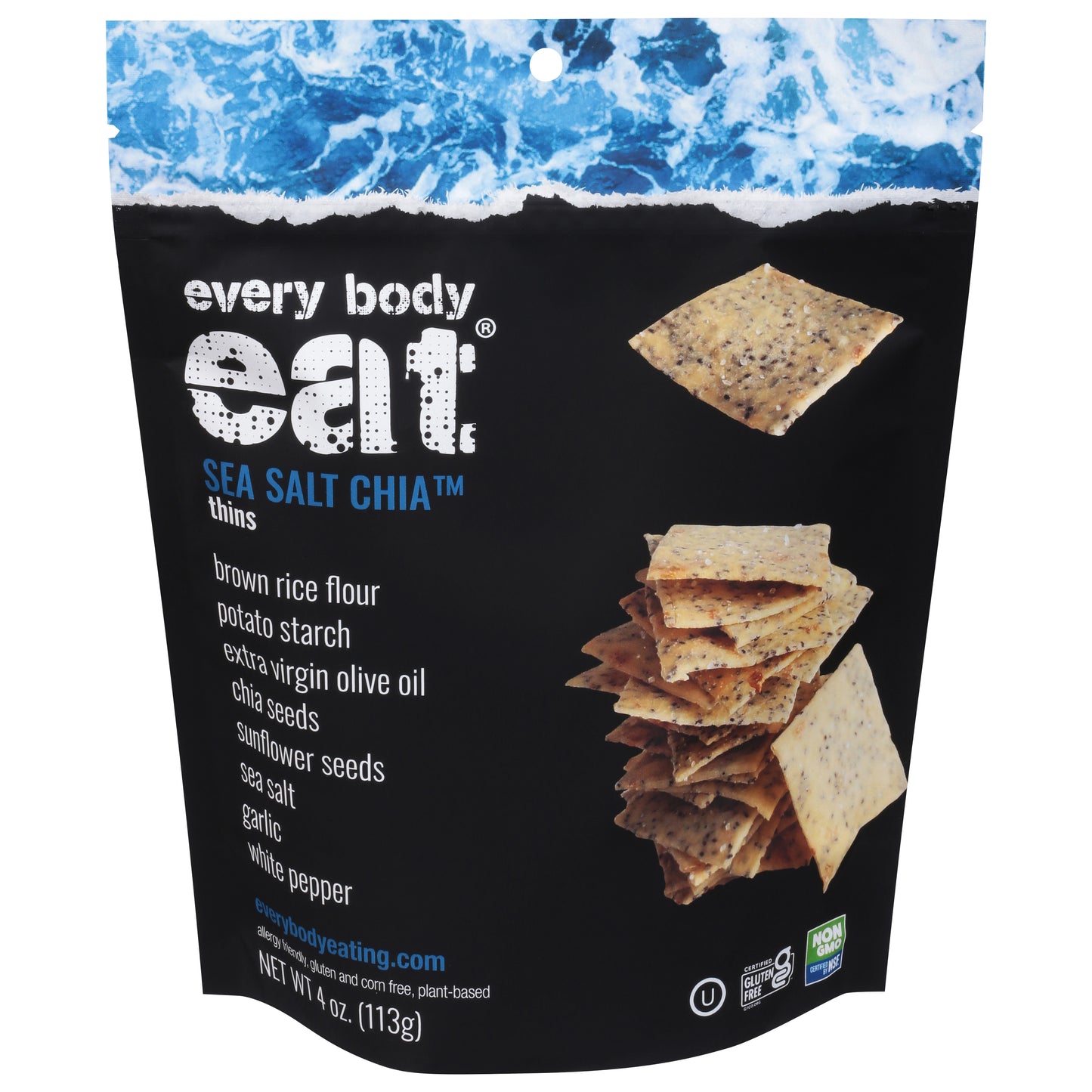 Every Body Eat Thins Sea Salt Chia 4 oz (Pack Of 6)