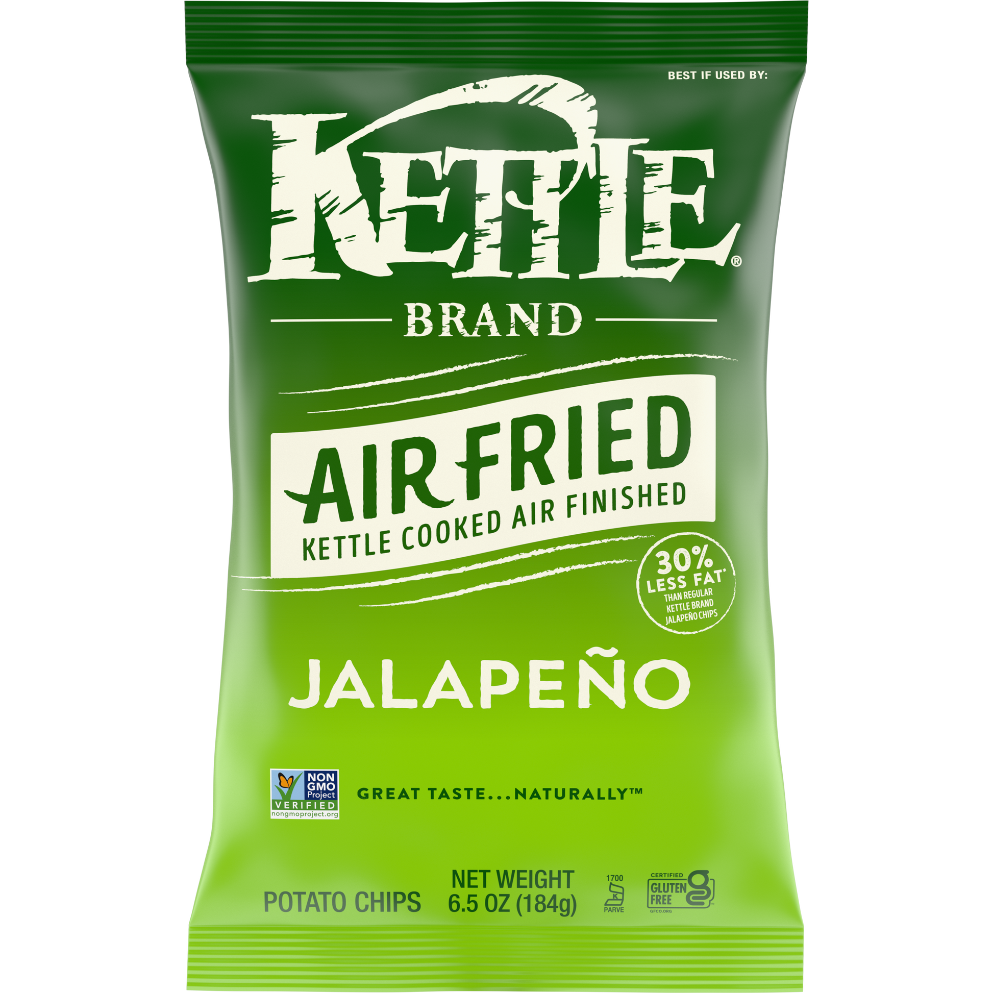 Kettle Foods Chip Potato Jalapeno Air Fried 6.5 oz (Pack Of 12)