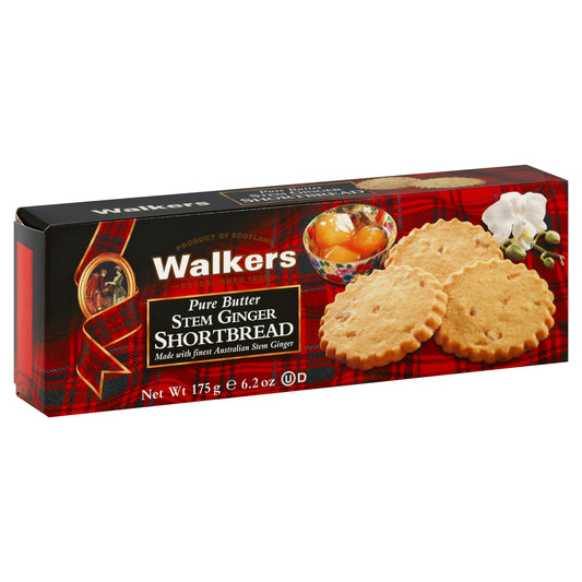 Walkers Shortbread Stem Ginger 6.2 Oz Pack of 12