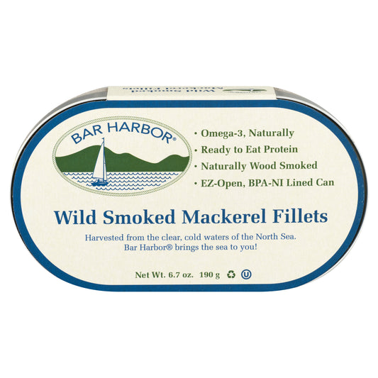 Bar Harbor Mackerel Fillet Wild Smoked 6.7 oz (Pack Of 12)