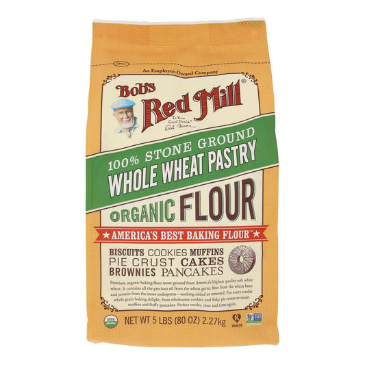 Bob's Red Mill - Organic Whole Wheat Pastry Flour - 5 lb (Pack of 4)