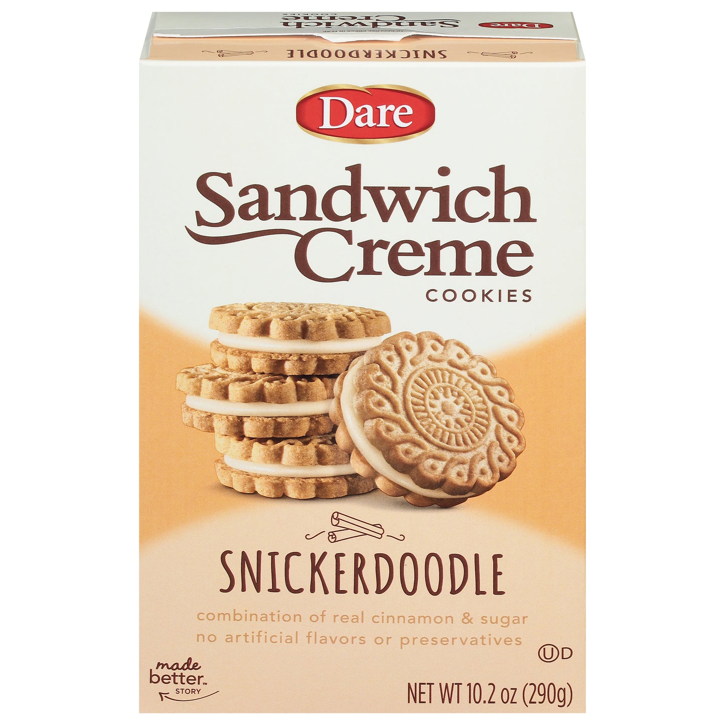 Dare Cookies Snickerdoodle Sandwich Creme 10.2 Oz (Pack Of 12)