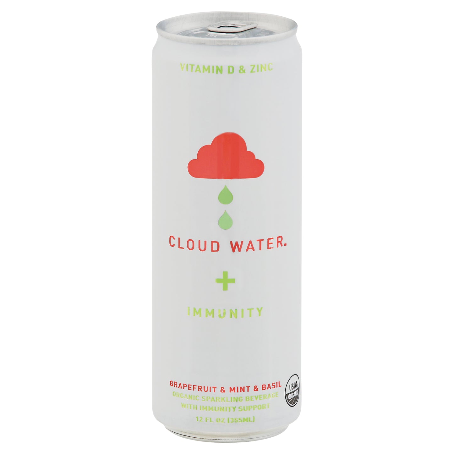 Cloud Water Immunity Water Sparkling Mint Grapefruit Basil 12 FO (Pack Of 12)