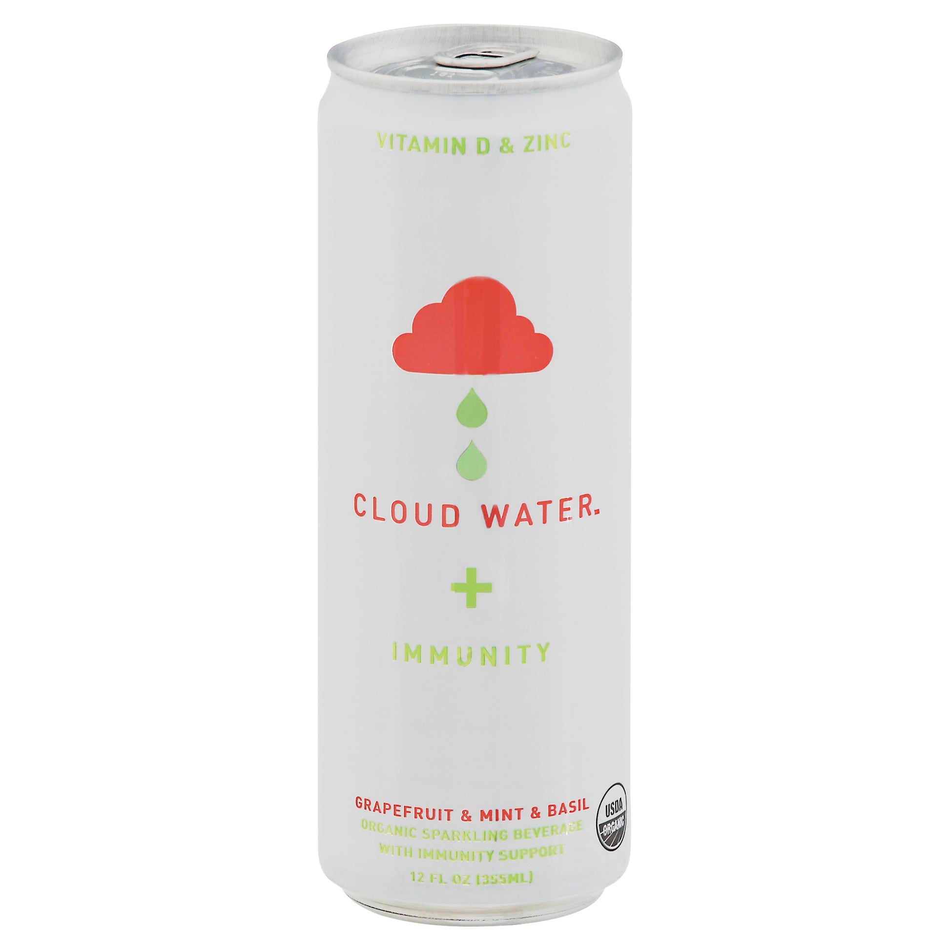 Cloud Water Immunity Water Sparkling Mint Grapefruit Basil 12 FO (Pack Of 12)