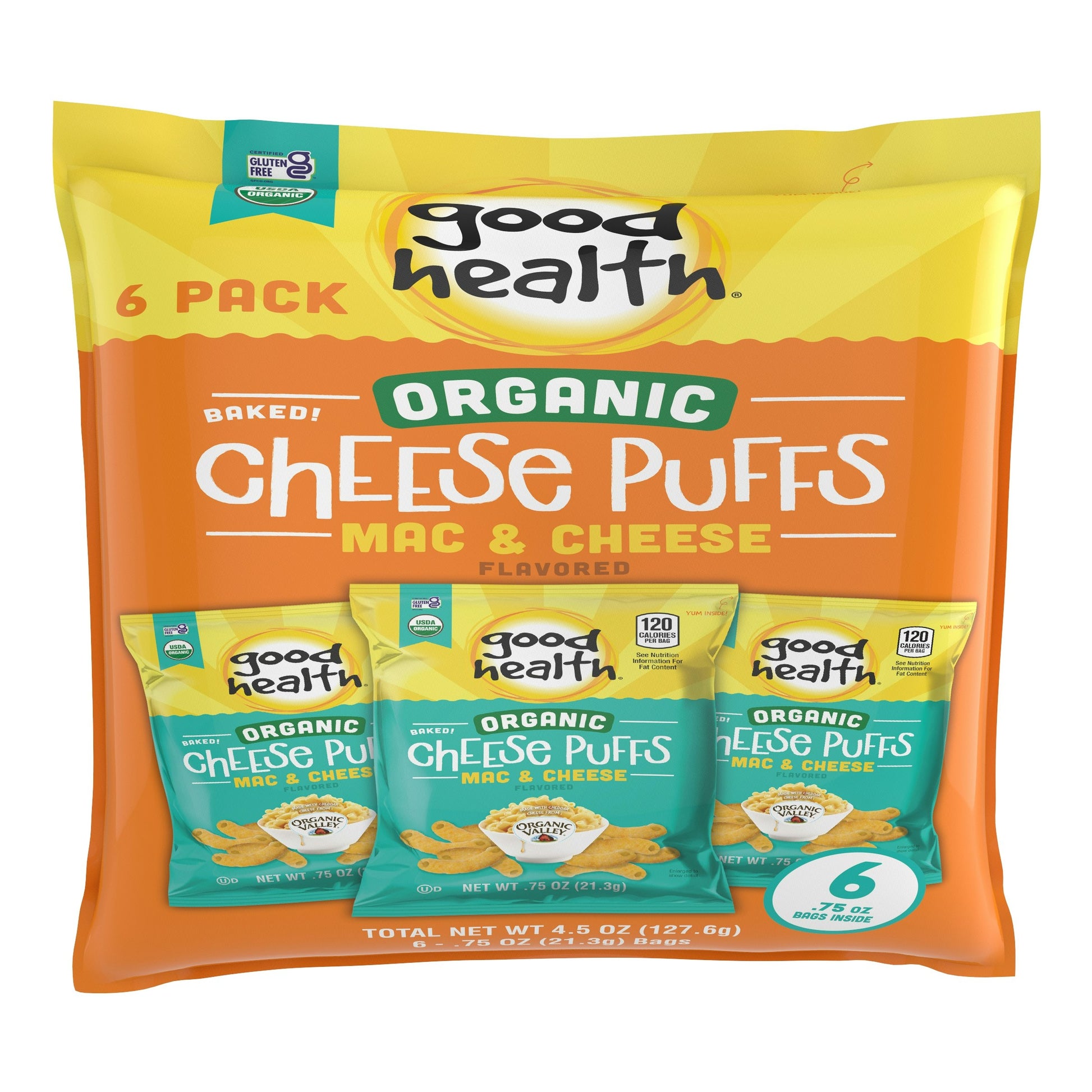 Good Health Organic Mac & Cheese Puff Variety Pack - 4.5 Oz (Pack of 8)