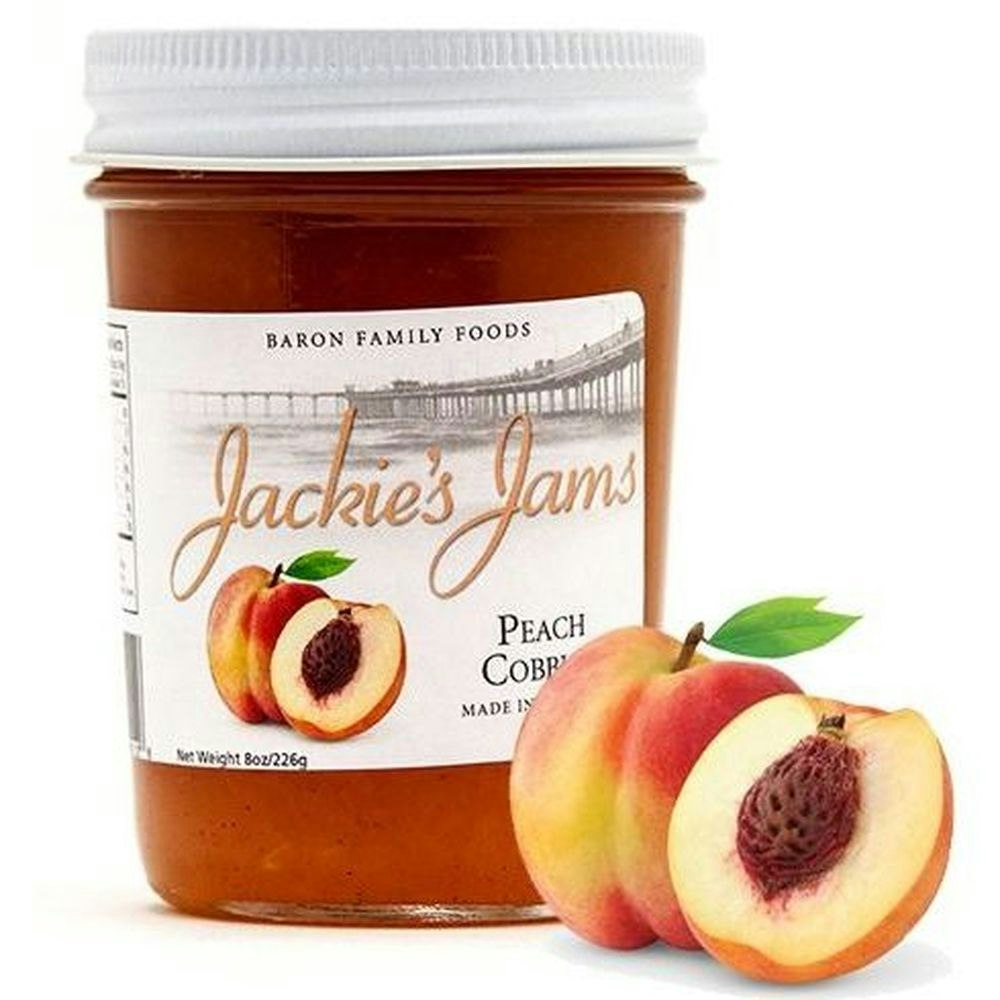 Jackies Jams Peach Cobbler Jam 8 Oz Pack of 12