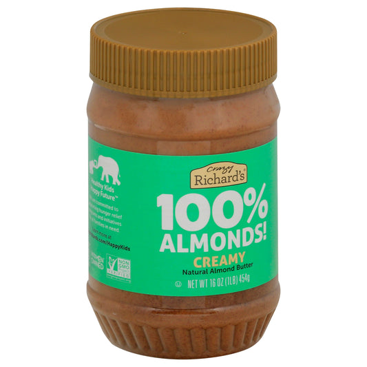 Crazy Richard Almond Butter 16 oz (Pack of 6)