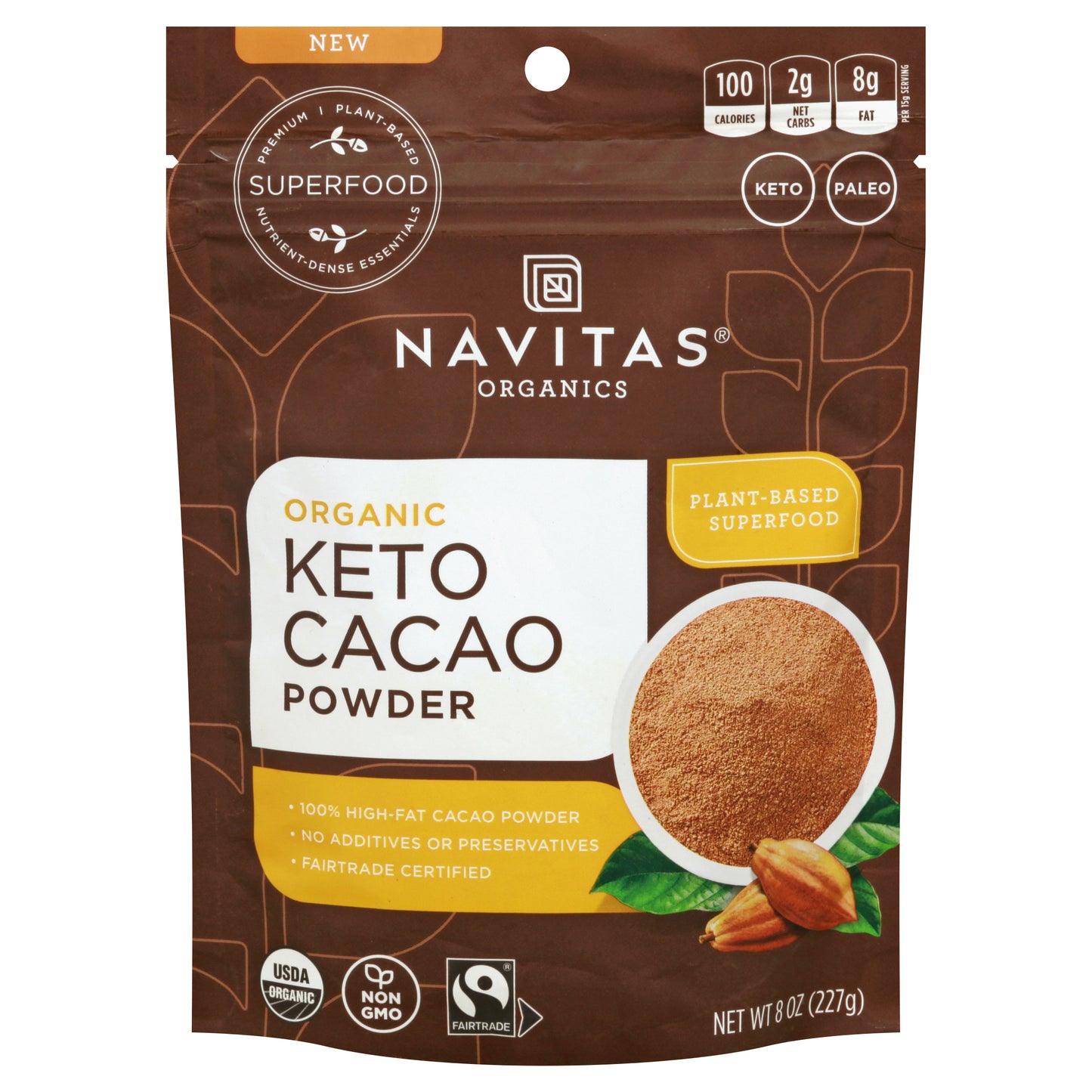 Navitas Cacao Powder Keto Organic 8 Oz (Pack Of 6)