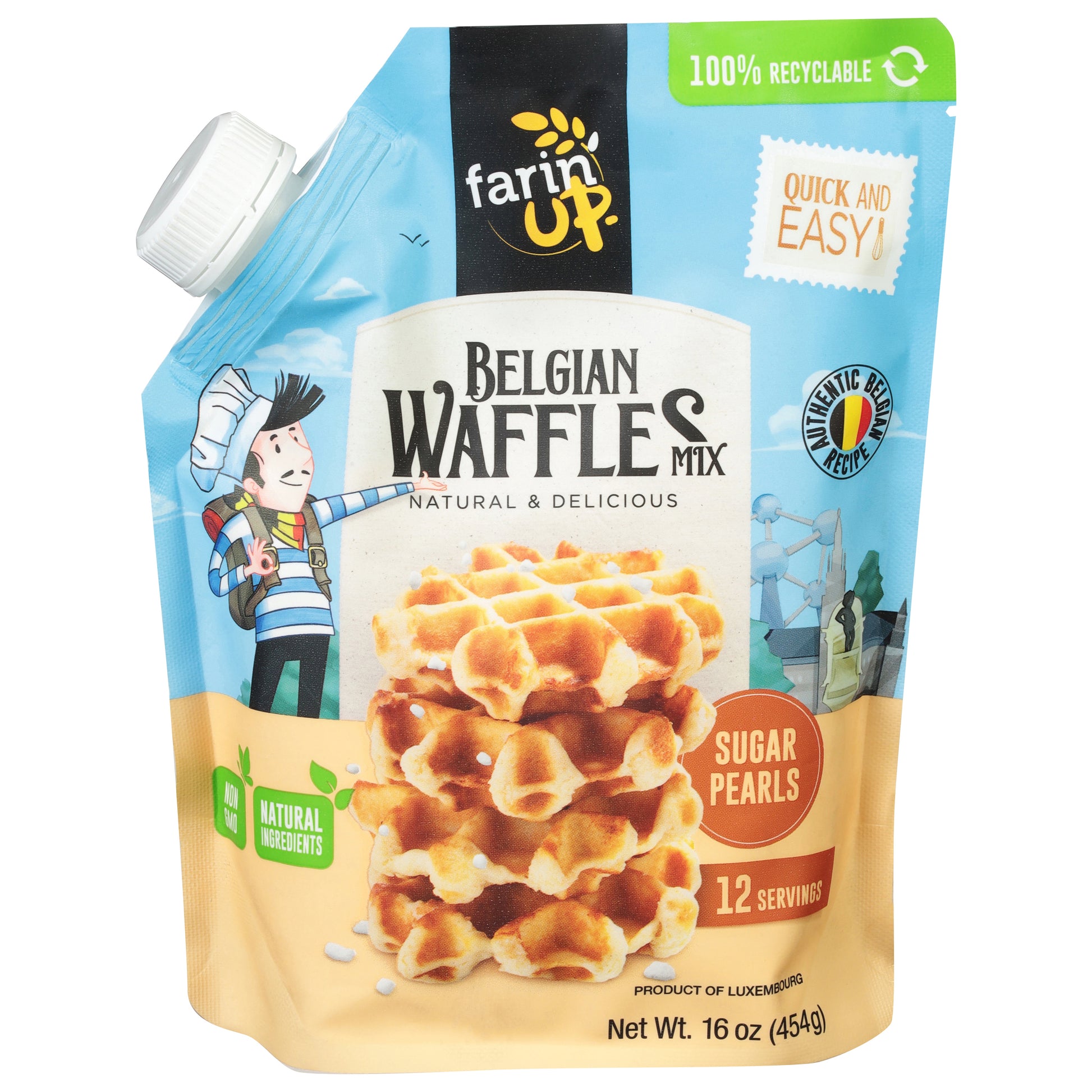 Farinup Waffle Belgian Mix 16 oz (Pack Of 6)