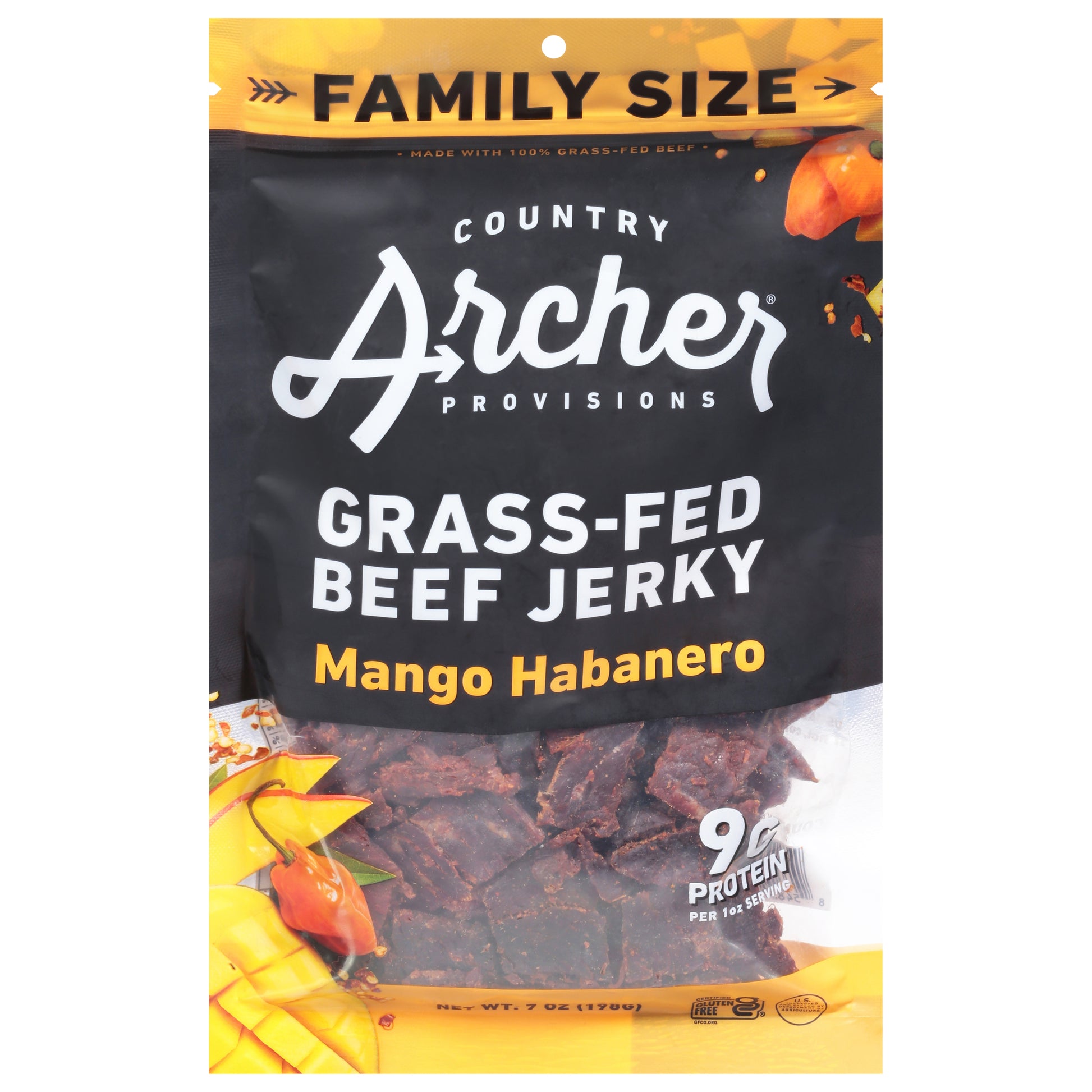 Country Archer Jerky Beef Mango Habanero 7 oz (Pack Of 8)