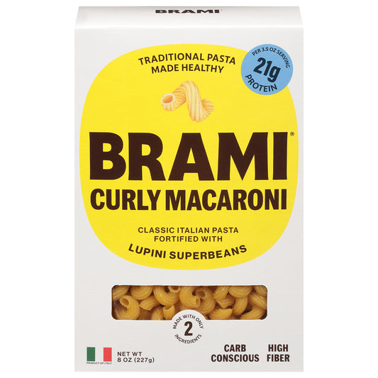 Brami Lupini Snack Pasta Semolina Lupini Macaroni 8 Oz (Pack Of 6)