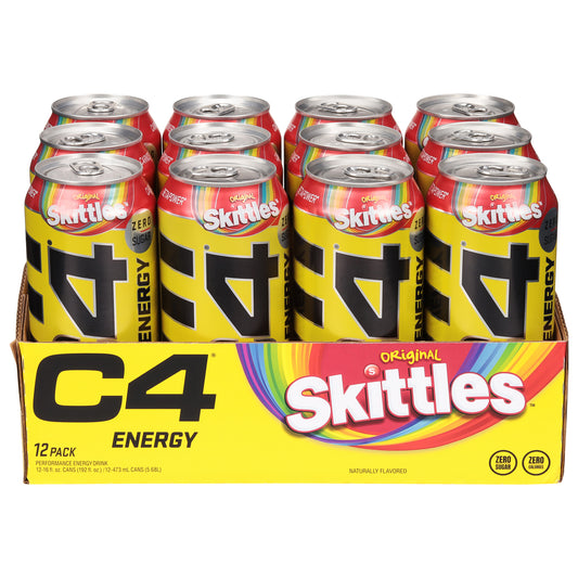 C4 Drink Energy Skittles 16 Oz (Pack Of 12)