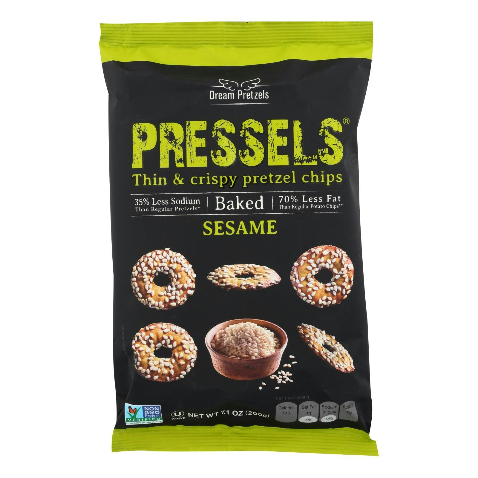 Dream Pretzels Pressels Sesame Natural 7.1 Oz Pack of 12