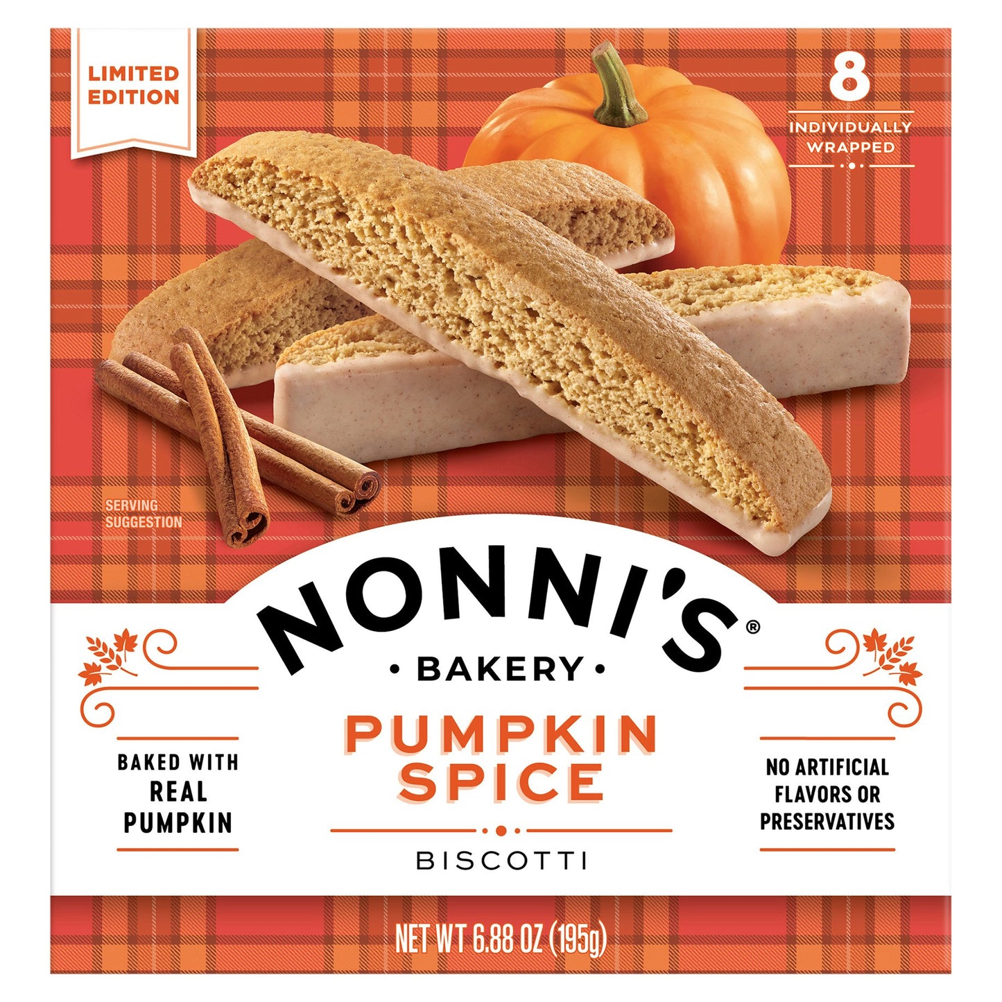 Nonnis Biscotti Pumpkin Spice Limited Edition - 6.88 Oz (Pack of 6)