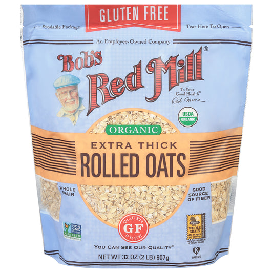 Bobs Red Mill Oats Rolled Thick Organic Gluten Free 32 Oz (Pack Of 4)