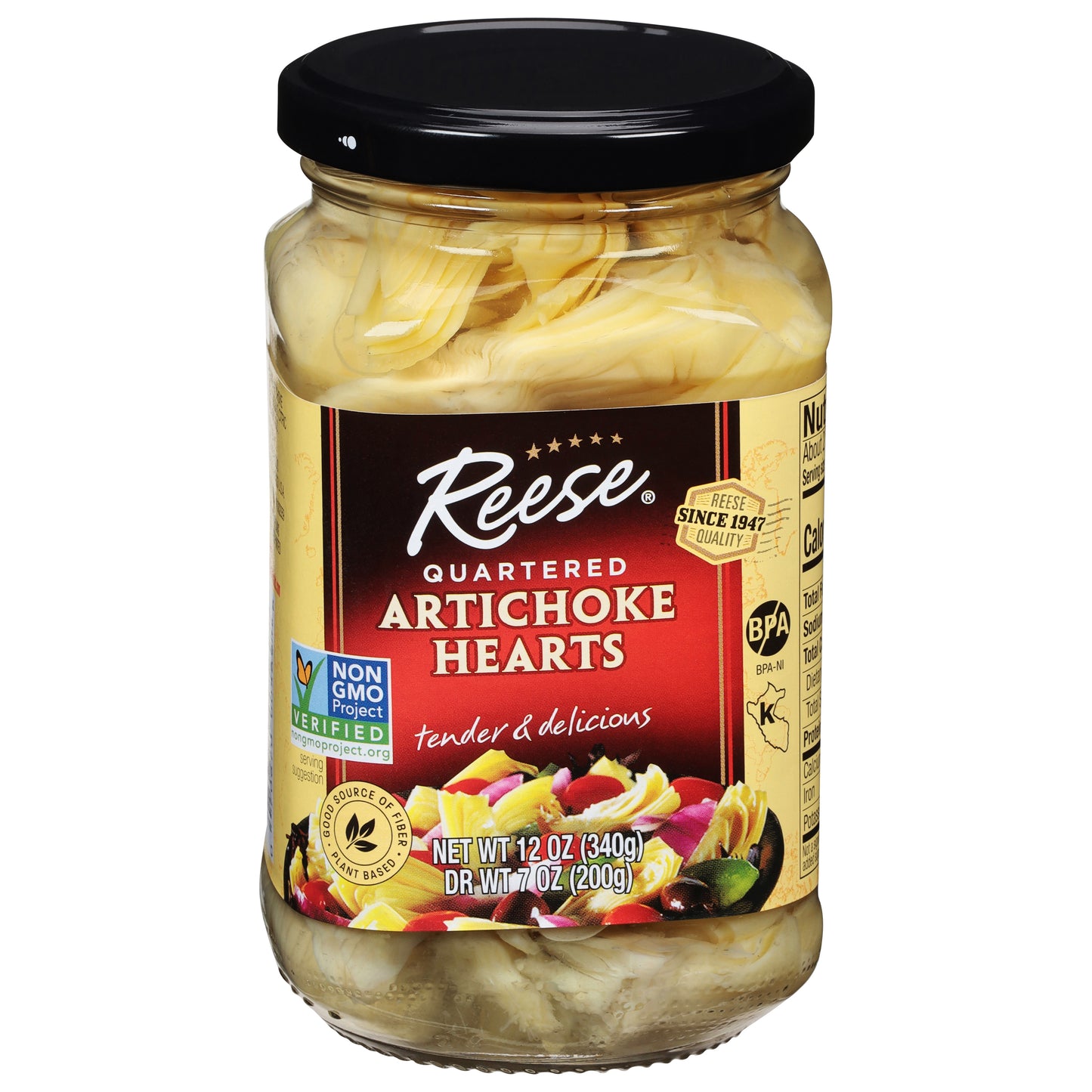 Reese Atrichokes Quartered In Glass 12 oz (Pack Of 12)