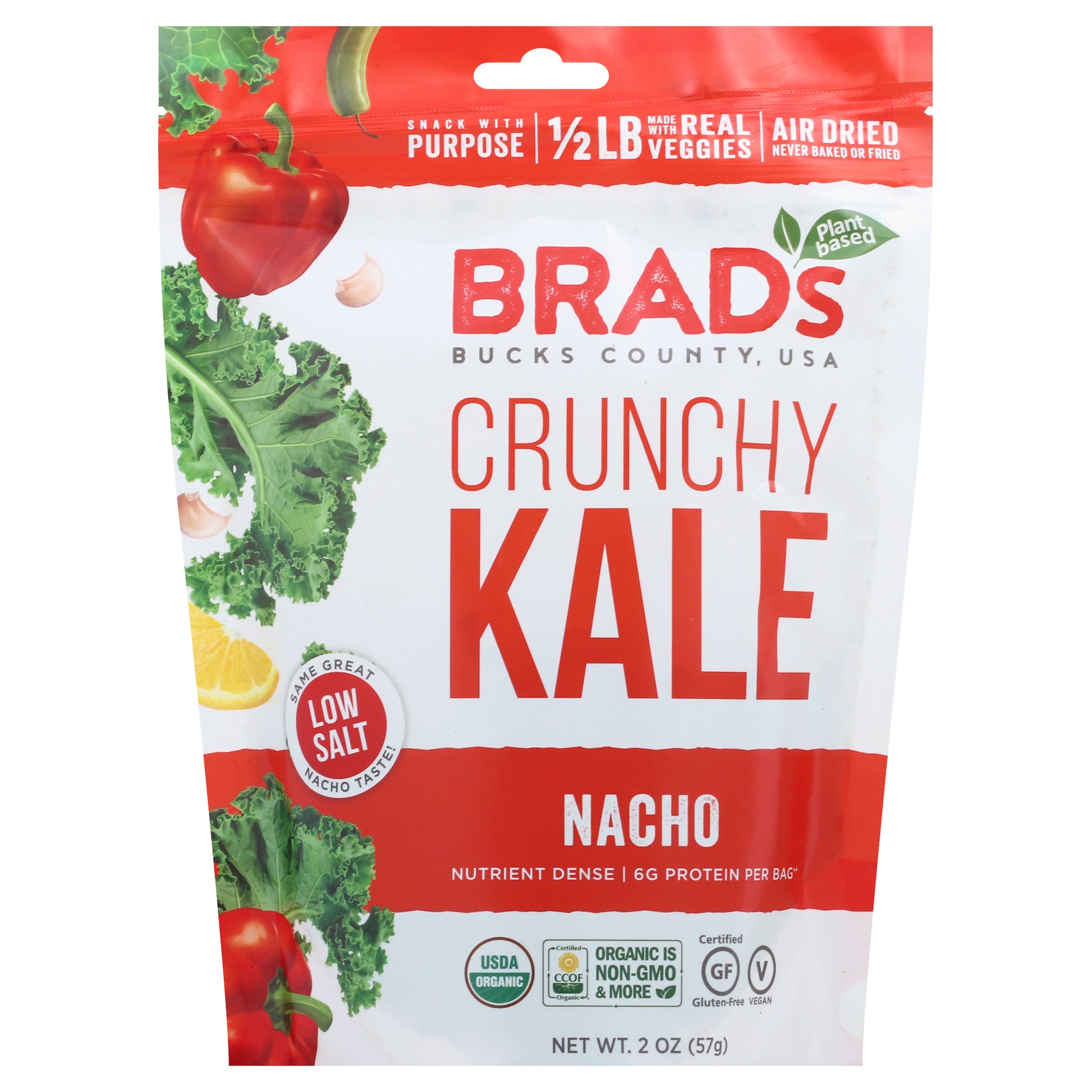 Brads Plant Based Kale Nacho Crunchy 2 oz (Pack Of 12)