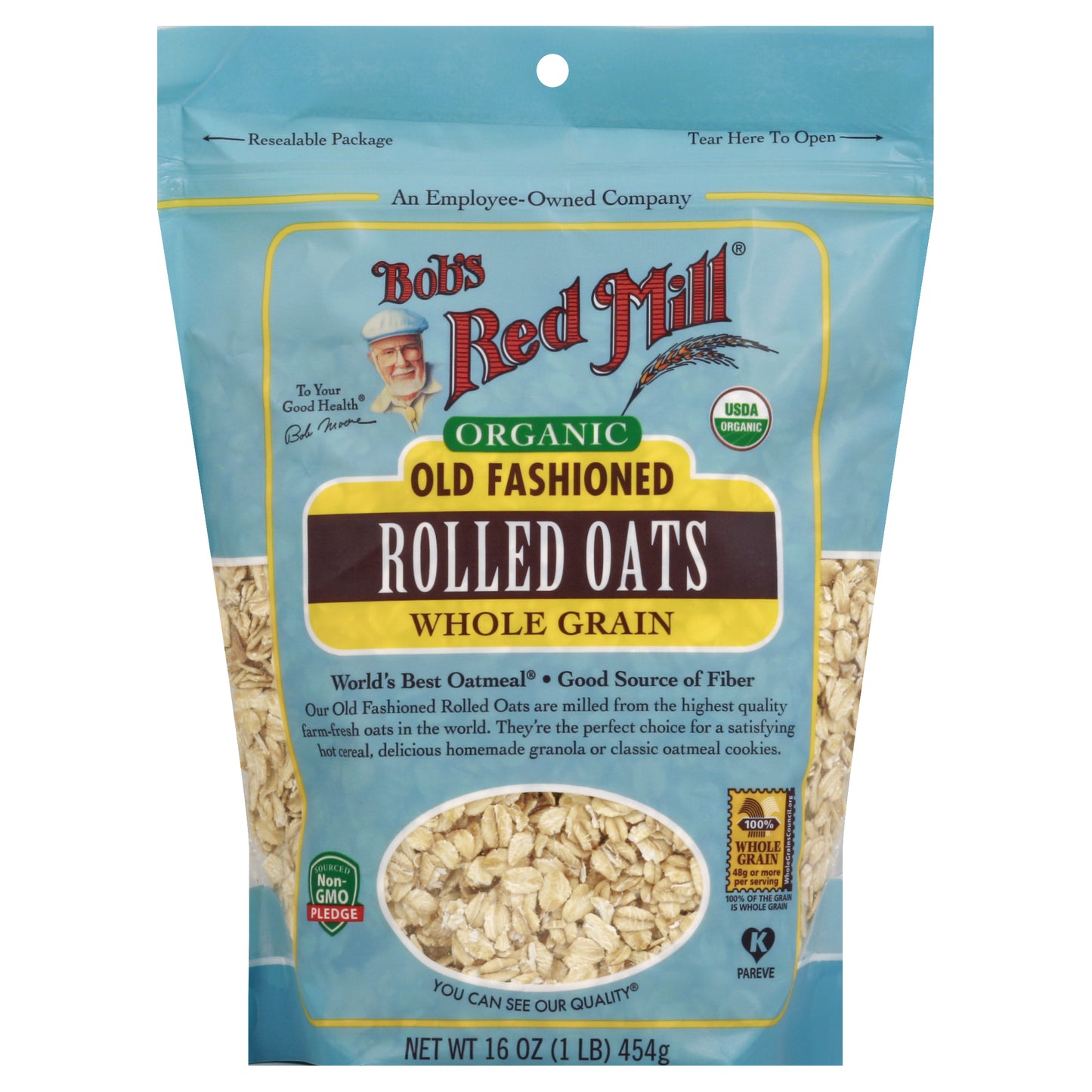 Bobs Red Mill Oats Rolled Old Fashioned Organic 16 oz (Pack Of 4)