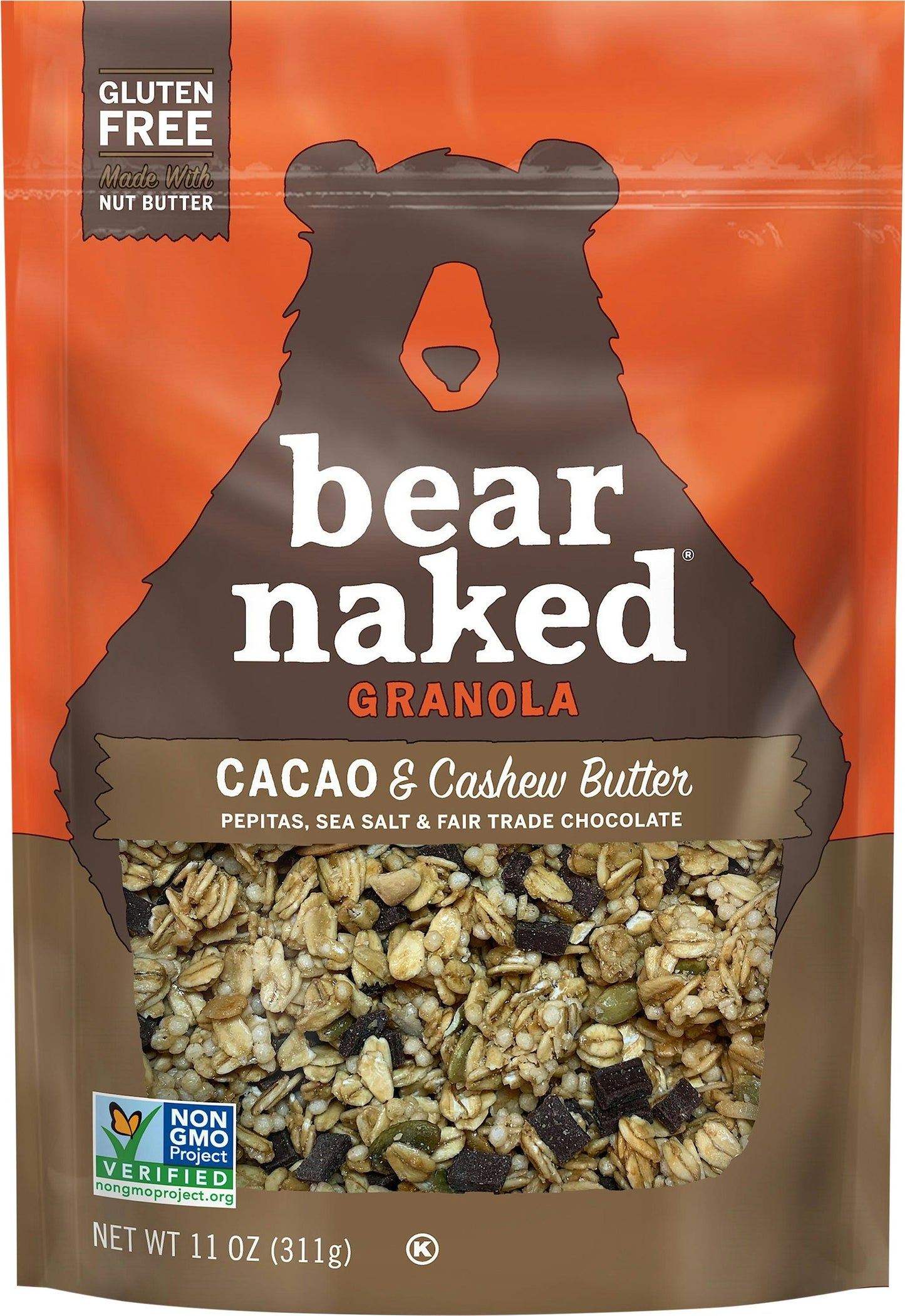 Bear Naked Granola Cacao Cashew Butter 11 Oz (Pack of 6)