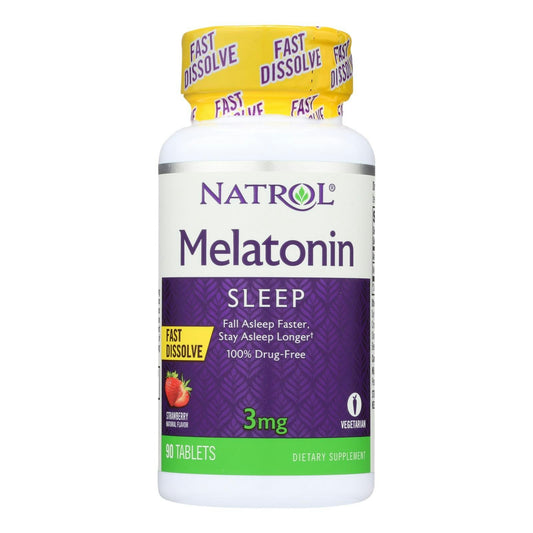 Natrol Melatonin Fast Dissolve Strawberry - 3 mg 90 Tb Pack of 1