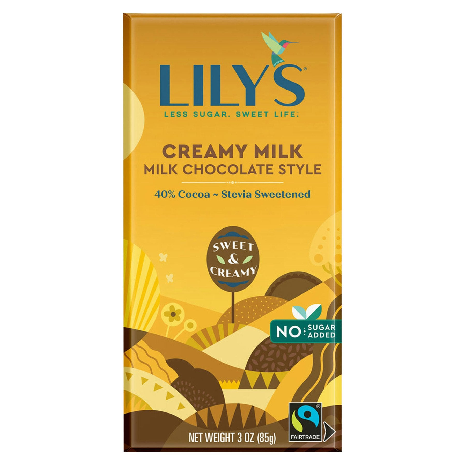 Lilys Sweets Chocolate Bar Milk Creamy 3 oz (Pack of 12)