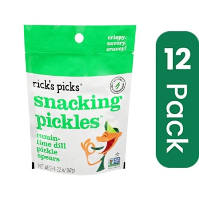 Ricks Picks Pickle Sprs Cumn Lme Dill Gluten Free - 2.2 oz (Pack of 12)