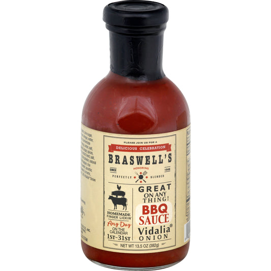 Braswell Sauce BBQ Vidalia Onion 13.5 oz (Pack Of 6)