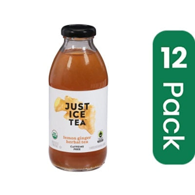 Just Ice Tea Tea Lemon Ginger Herbal Organic 16 FO (Pack of 12)