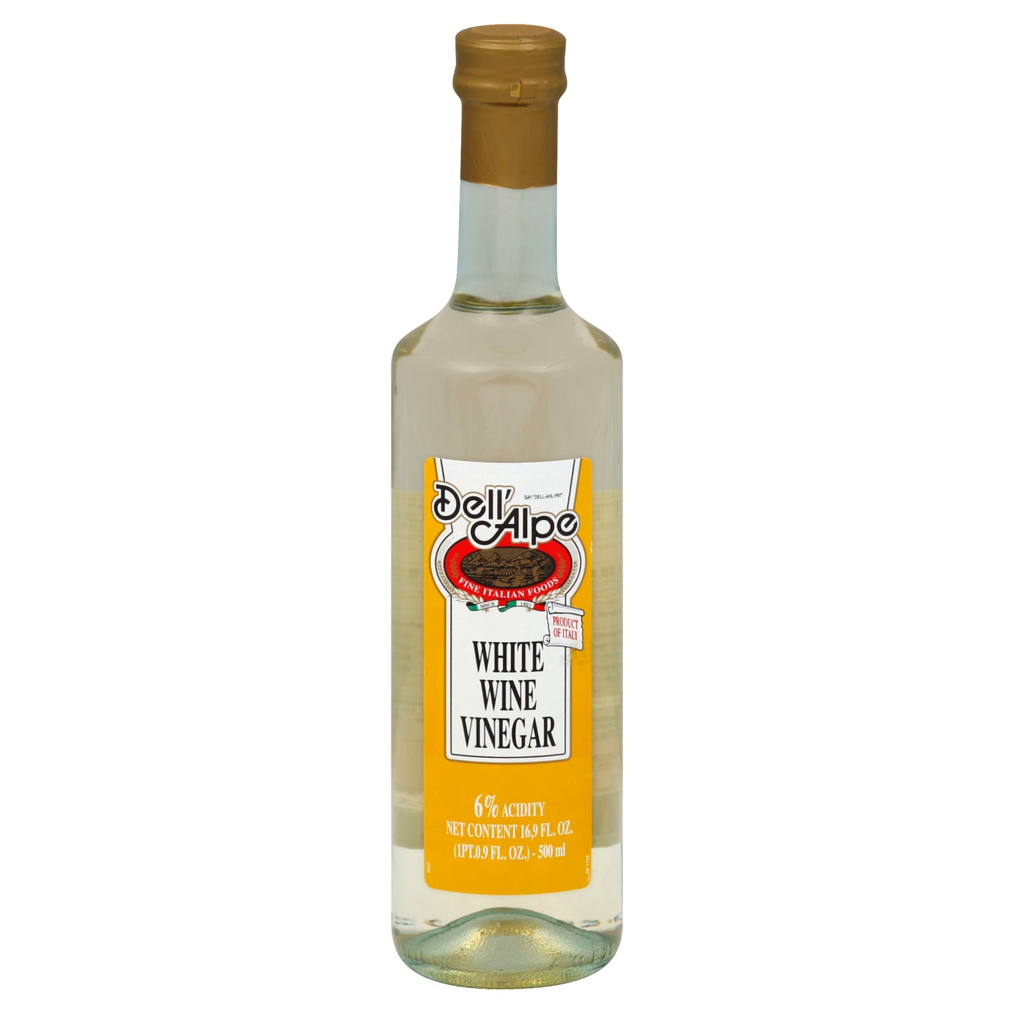 Dell Alpe Vinegar White Wine Italian 17 oz (Pack Of 6)