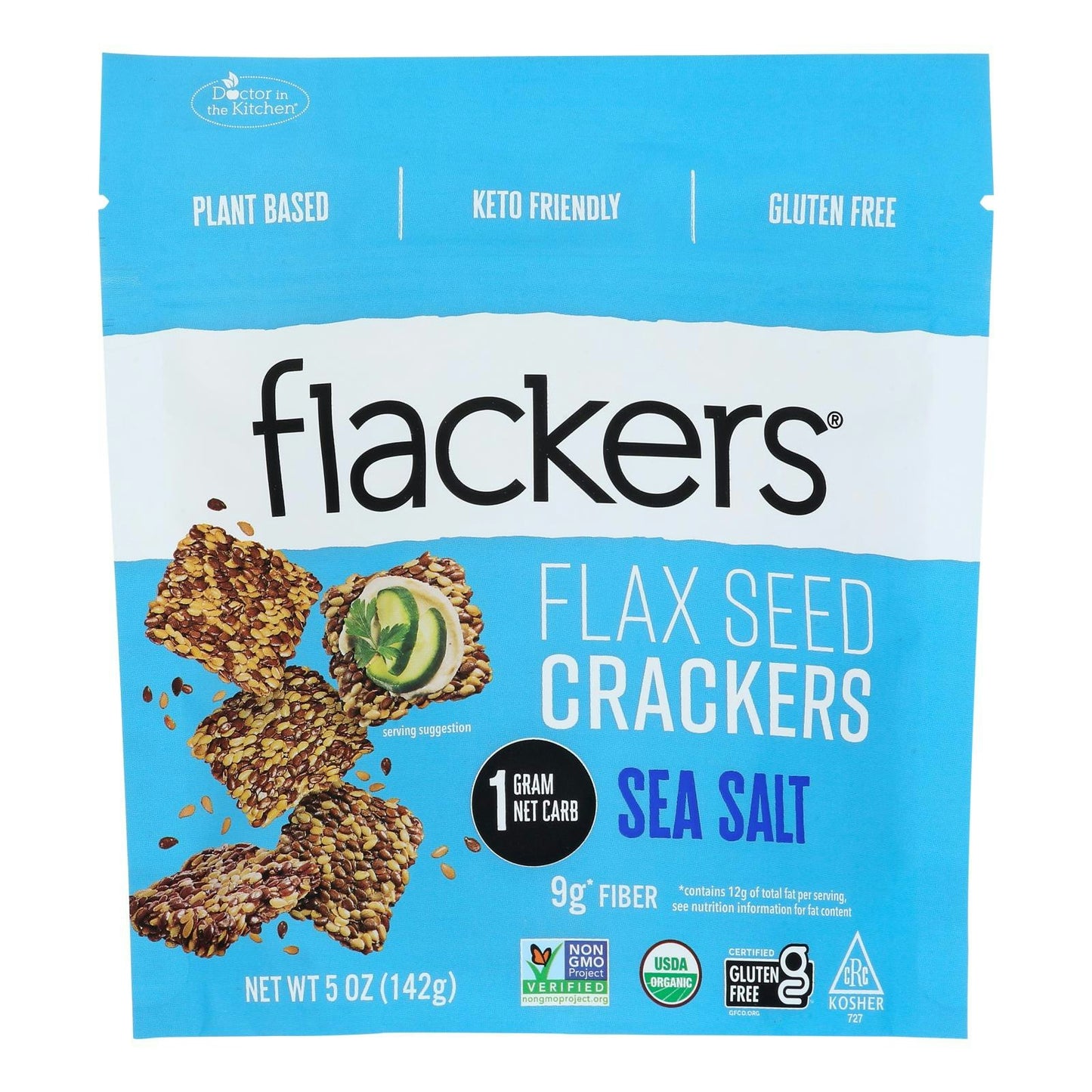 Doctor In Cracker Sea Salt Flackers Organic Gluten Free - 5 oz (Pack of 6)