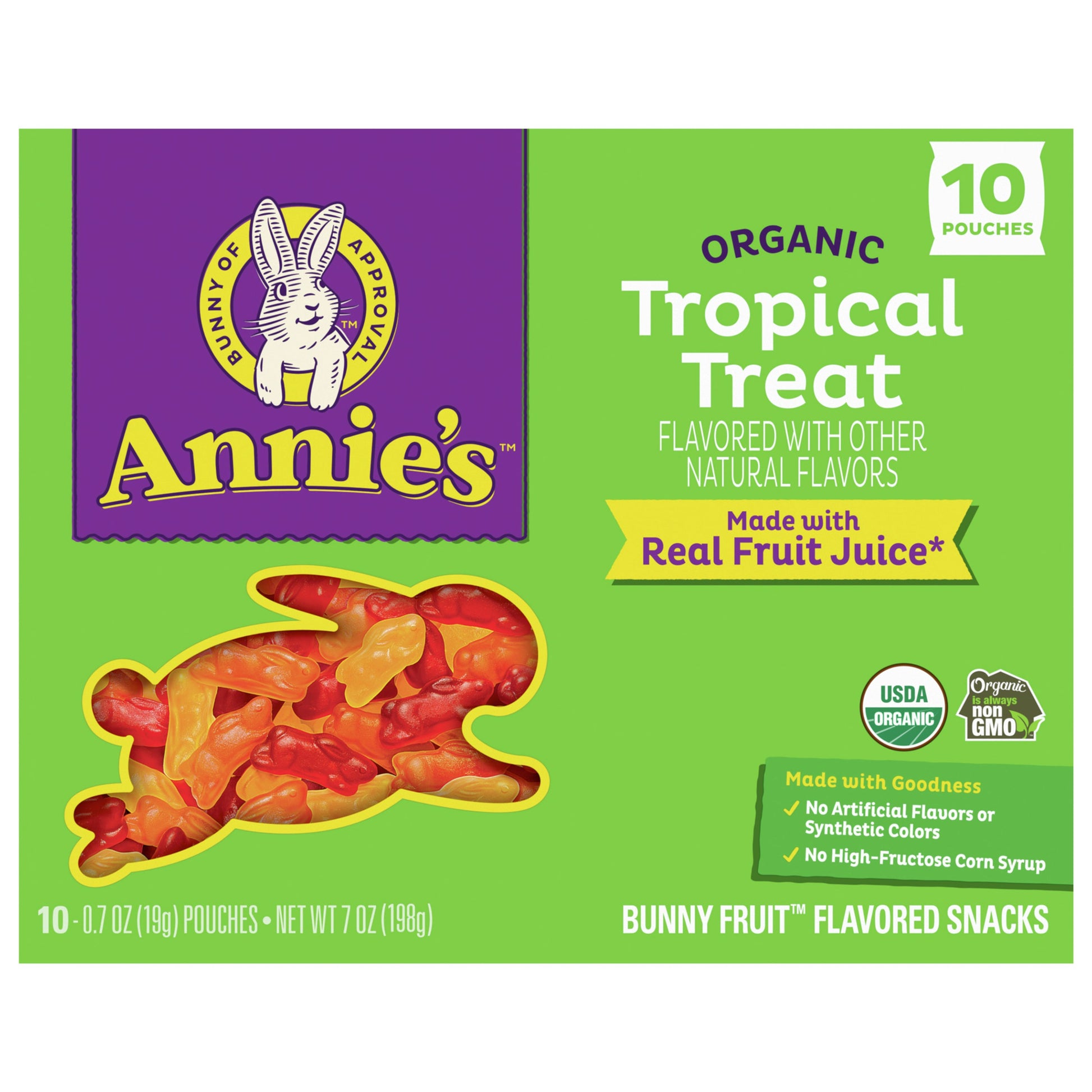 Annie's Homegrown Fruit Snack Tropical Treat Og2 7 Oz Pack of 8