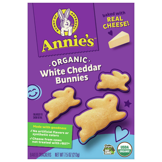 Annies Homegrown Cracker White Cheddar Bunny 7.5 Oz (Pack of 12)