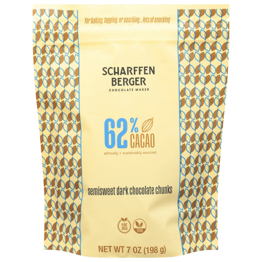 SCHARFFEN BERGER Baking Chunks Fine Artisan Dark Chocolate Semisweet 7 Oz Pack of 8