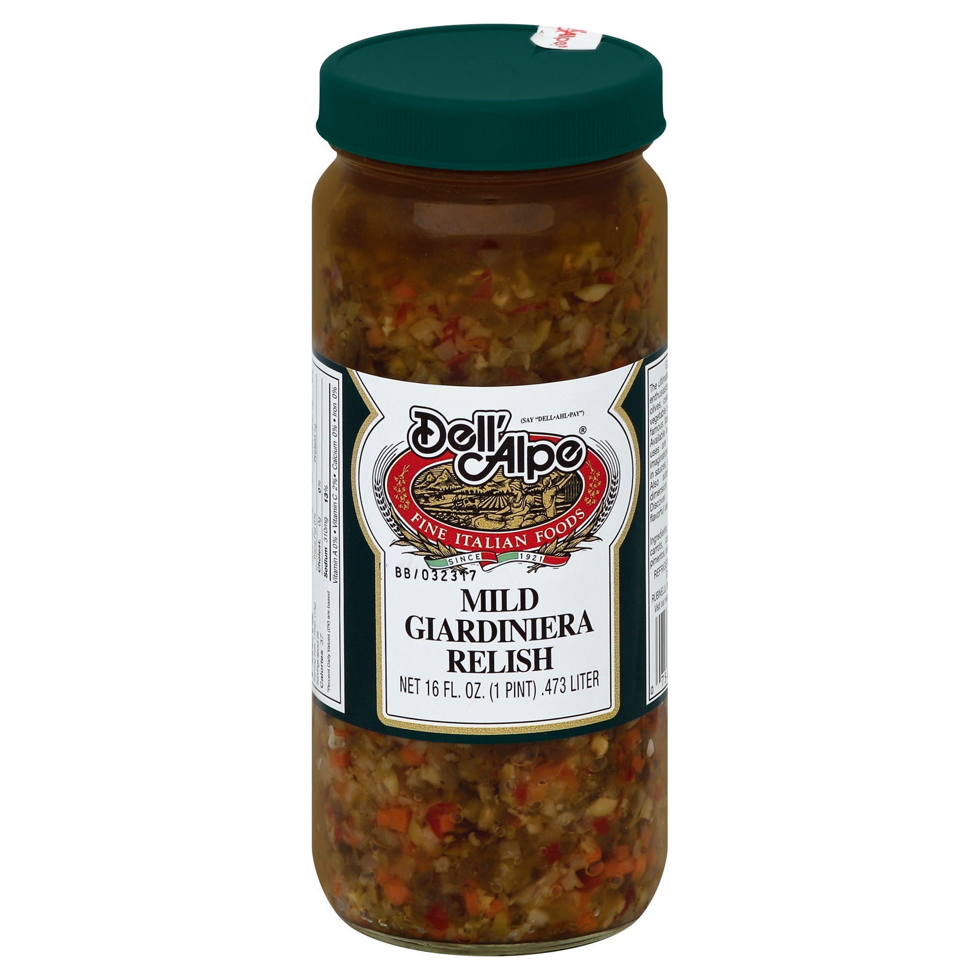 Dell Alpe Giardiniera Relish Mild 16 oz (Pack Of 12)