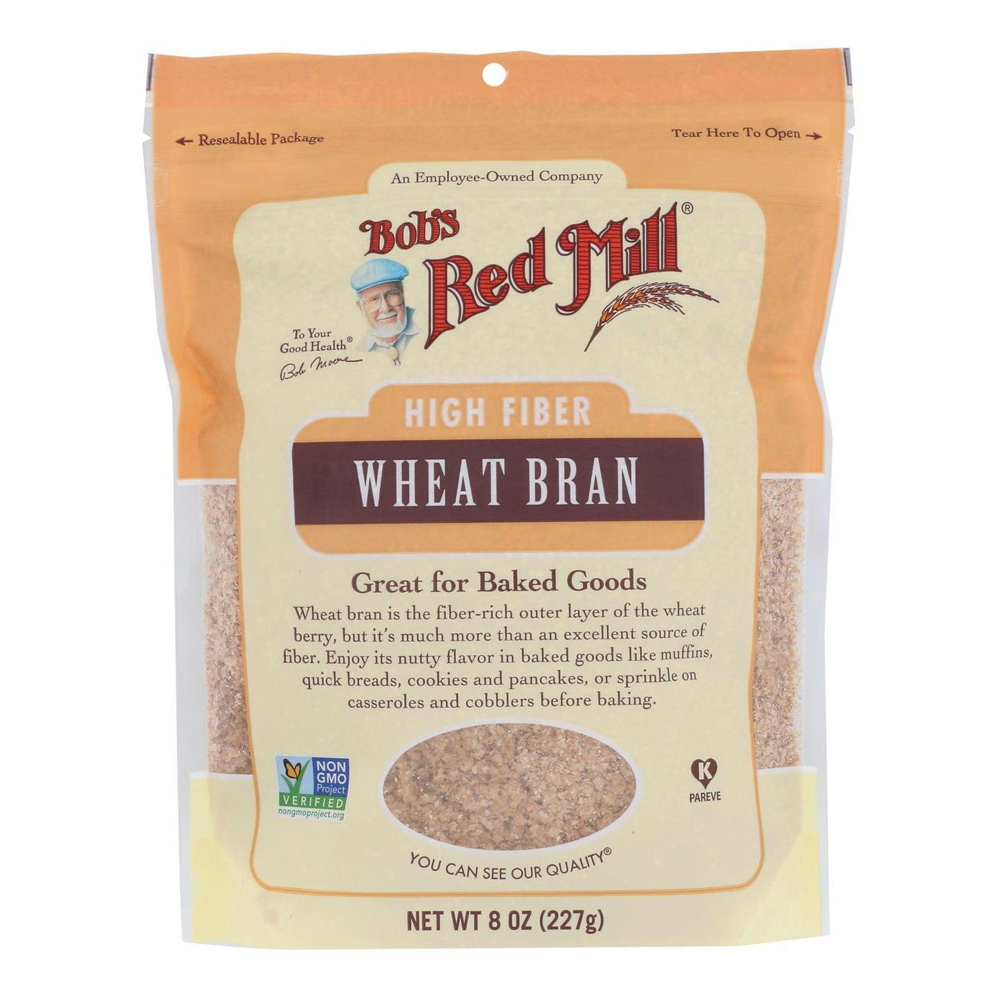 Bob's Red Mill Wheat Bran - 8 oz (Pack of 4)