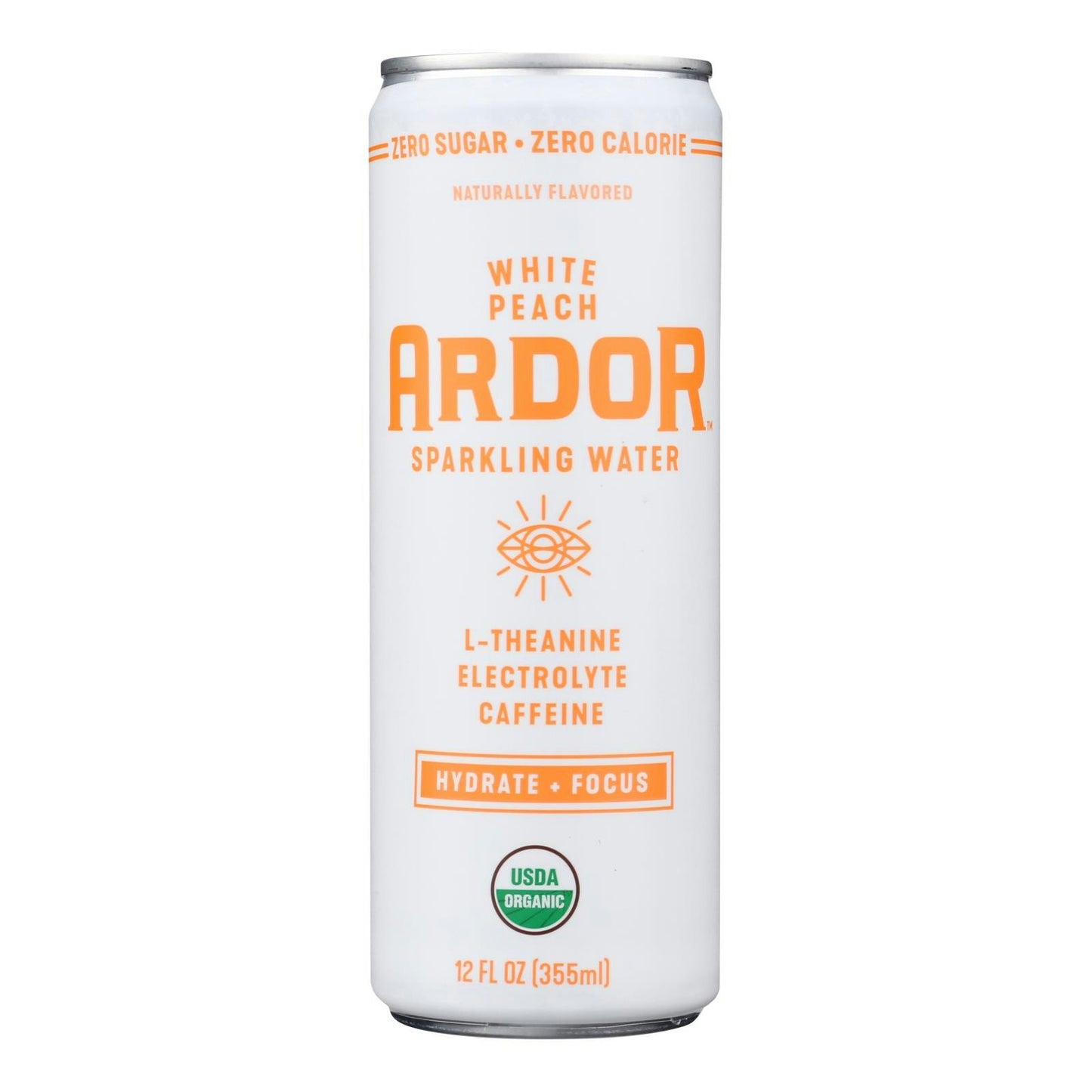 Ardor Sparkling Water - Spk Water Wht Peach Enrg 12 fl. oz (Pack of 12)