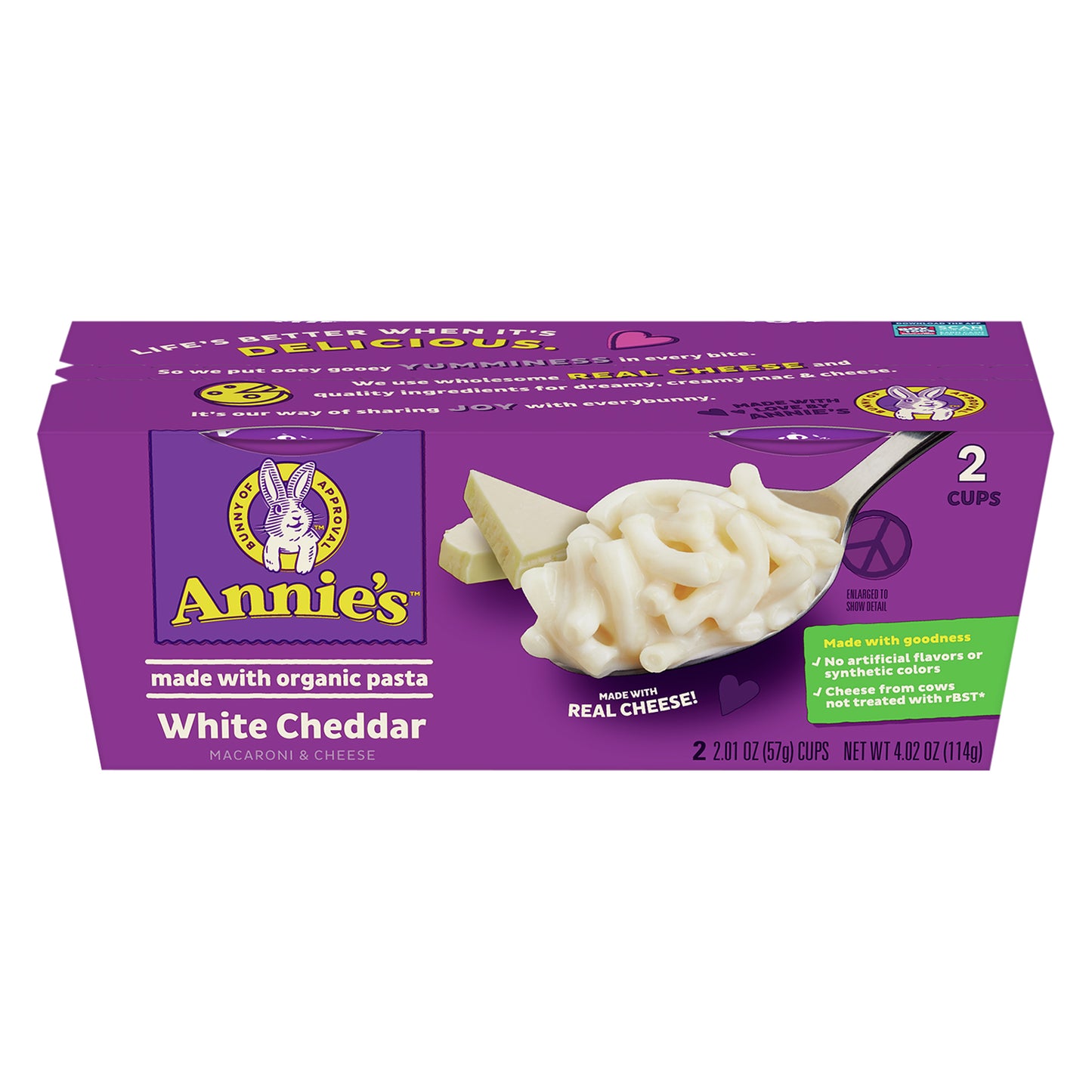 Annies Homegrown Pasta Cup White Cheddar 4.02 oz (Pack Of 6)