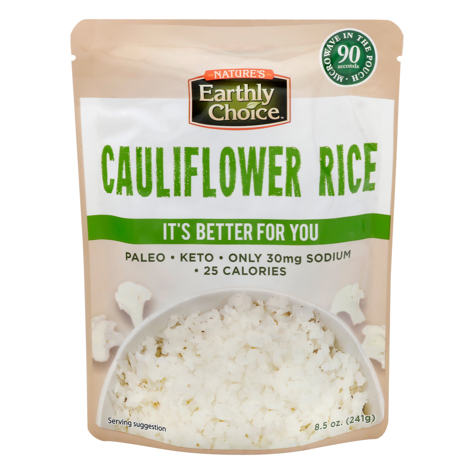 Natures Earthly Choice Rice Cauliflower Microwave 8.5 oz (Pack Of 6)