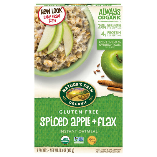 Natures Path Cereal Hot Gluten Free Spiced Apple Flax 11.3 oz (Pack of 6)